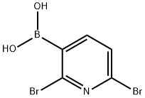 2,6-Dibromopyridine-3-boronicacid Struktur