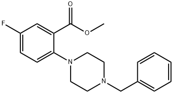 Methyl 2-(4-Benzylpiperazino)-5-fluorobenzoate Struktur