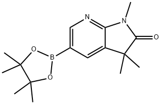 2H-Pyrrolo[2,3-b]pyridin-2-one, 1,3-dihydro-1,3,3-triMethyl-5-(4,4,5,5-tetraMethyl-1,3,2-dioxaborolan-2-yl)- Struktur