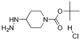 4-Hydrazinyl-1-piperidinecarboxylic acid 1,1-dimethylethyl ester hydrochloride Struktur