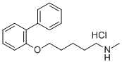 N-Methyl-N-(5-(2-biphenylyloxy)pentyl)amine hydrochloride Struktur