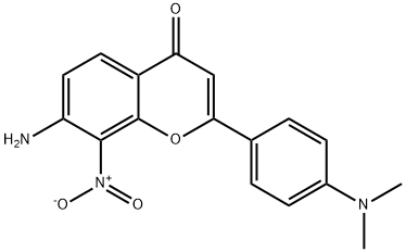 7-AMino-2-(4-(diMethylaMino)phenyl)-8-nitro-4H-chroMen-4-one Struktur