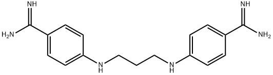 4-[3-[(4-carbamimidoylphenyl)amino]propylamino]benzenecarboximidamide Struktur