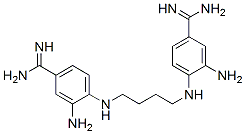 3-amino-4-[4-[(2-amino-4-carbamimidoyl-phenyl)amino]butylamino]benzene carboximidamide Struktur