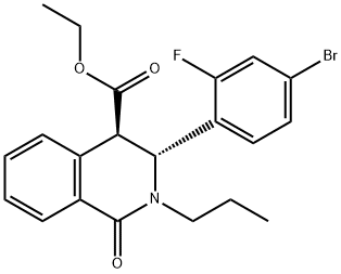 (3R,4R)-Ethyl 3-(4-bromo-2-fluorophenyl)-1-oxo-2-propyl-1,2,3,4-tetrahydroisoquinoline-4-carboxylate Struktur