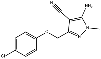 5-Amino-3-((4-chlorophenoxy)methyl)-1-methyl-1H-pyrazole-4-carbonitrile Struktur