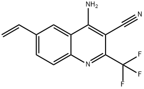 4-Amino-2-(trifluoromethyl)-6-vinylquinoline-3-carbonitrile Struktur