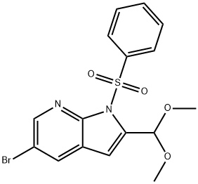 5-Bromo-2-(dimethoxymethyl)-1-(phenylsulfonyl)-1H-pyrrolo[2,3-b]pyridine Struktur