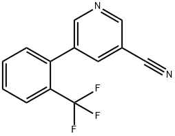 5-(2-(trifluoromethyl)phenyl)pyridine-3-carbonitrile Struktur