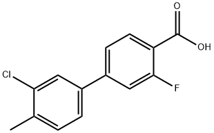 3'-Chloro-3-fluoro-4'-Methyl-[1,1'-biphenyl]-4-carboxylic acid Struktur