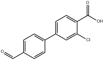 2-Chloro-4-(4-formylphenyl)benzoic acid Struktur