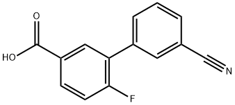 3'-Cyano-6-fluoro-[1,1'-biphenyl]-3-carboxylic acid Struktur