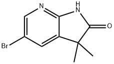 2H-Pyrrolo[2,3-b]pyridin-2-one,5-broMo-1,3-dihydro-3,3-diMethyl- Struktur