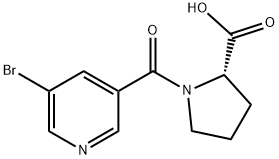 1-(5-BROMO-PYRIDINE-3-CARBONYL)-PYRROLIDINE-2-CARBOXYLIC ACID Struktur