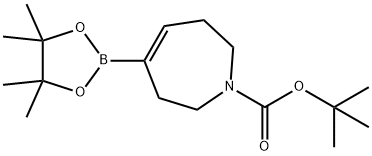 4-(4,4,5,5-Tetramethyl-[1,3,2]dioxaborolan-2-yl)-2,3,6,7-tetrahydro-azepine-1-carboxylic acid tert-butyl ester Struktur