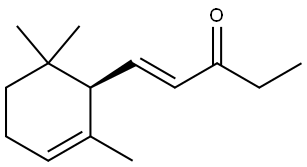 (E)-1-[(R)-2,6,6-トリメチル-2-シクロヘキセン-1-イル]-1-ペンテン-3-オン 化學(xué)構(gòu)造式