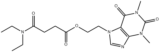 2-(1,2,3,6-tetrahydro-1,3-dimethyl-2,6-dioxo-7H-purin-7-yl)ethyl 4-(diethylamino)-4-oxobutyrate Struktur