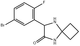 7-(5-BroMo-2-fluorophenyl)-5,8-diazaspiro[3.4]octan-6-one Struktur