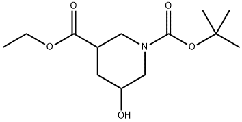 Ethyl N-Boc-5-hydroxypiperidine-3-carboxylate Struktur