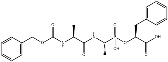 O-((-((N-(phenylmethoxycarbonyl)alanyl)amino)ethyl)hydroxyphosphinyl)-3-phenylacetate Struktur