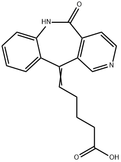 Pentanoic acid, 5-(5,6-dihydro-5-oxo-11H-pyrido(4,3-c)(1)benzazepin-11 -ylidene)- Struktur