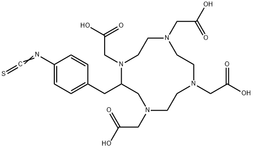 1,4,7,10-Tetraazacyclododecane-1,4,7,10-tetraacetic acid, 2-[(4-isothiocyanatophenyl)methyl]- Struktur