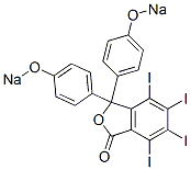 3,3-Bis(4-sodiooxyphenyl)-4,5,6,7-tetraiodo-1(3H)-isobenzofuranone Struktur