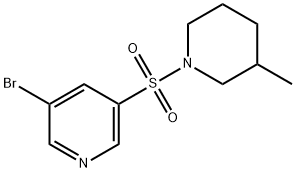 3-broMo-5-(3-Methylpiperidin-1-ylsulfonyl)pyridine Struktur