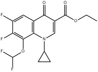 3-Quinolinecarboxylic acid, 1-cyclopropyl-8-(difluoroMethoxy)-6,7-difluoro-1,4-dihydro-4-oxo-, ethyl ester Struktur