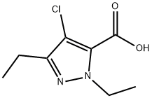 4-CHLORO-1,3-DIETHYL-1H-PYRAZOLE-5-CARBOXYLIC ACID Struktur