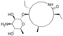 (3S,7R,10R,11R)-10-[(2R,3R,4R,5R,6S)-4-Amino-3,5-dihydroxy-6-methyl-oxan-2-yl]oxy -3,11-diethyl-7 -methyl-1-azacyclotetradecan-2-one Struktur