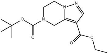 5-tert-Butyl-3-ethyl-6,7-dihydropyrazolo[1,5-a]pyrazine-3,5(4H)-dicarboxylate Struktur