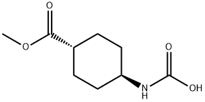 Cyclohexanecarboxylic acid, 4-(carboxyamino)-, 1-methyl ester, trans- (9CI) Struktur