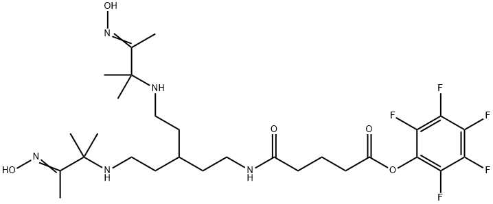 5-[[5-[[2-(Hydroxyimino)-1,1-dimethylpropyl]amino]-3-[2-[[2-(hydroxyimino)-1,1-dimethylpropyl]amino]ethyl]pentyl]amino]-5-oxo-pentanoic Acid 2,3,4,5,6-Pentafluorophenyl Ester
 Struktur