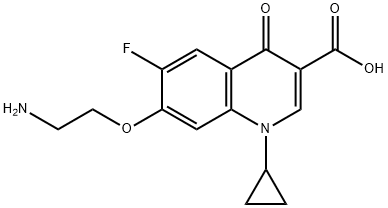 7-(2-aminoethoxy)-1-cyclopropyl-6-fluoro-1,4-dihydro-4-oxoquinoline-3-carboxylic acid Struktur