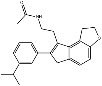 N-{2-[7-(3-Isopropylphenyl)-1,6-dihydro-2H-indeno[5,4-b]-furan-8-yl]ethyl}acetaMide Struktur