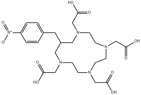 12-(4-nitrobenzyl)-1,4,7,10-tetraazacyclotridecane-1,4,7,10-tetraacetic acid Struktur