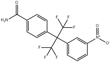 2-(3-NITROPHENYL)-2-(4-CARBAMOYLPHENYL)HEXAFLLUOROPROPANE Struktur