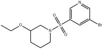 3-broMo-5-(3-ethoxypiperidin-1-ylsulfonyl)pyridine Struktur