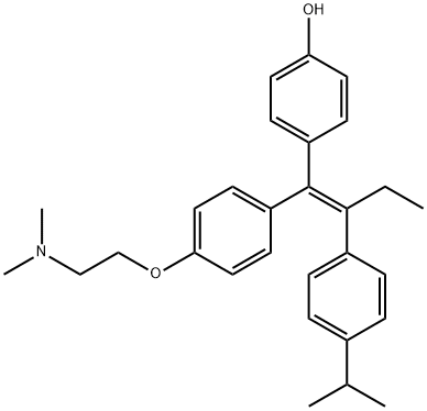 2-(4-(1-(4-hydroxyphenyl)-2-(4-isopropylphenyl)-1-butenyl)phenoxy)-N,N-dimethylethylamine Struktur