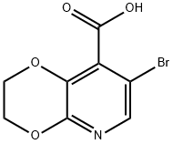 7-Bromo-2,3-dihydro-[1,4]dioxino[2,3-b]pyridine-8-carboxylic acid Struktur