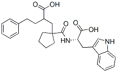 N-(1-(2-carboxy-4-phenylbutyl)cyclopentylcarbonyl)tryptophan Struktur