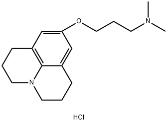 1-Propanamine, N,N-dimethyl-3-((2,3,6,7-tetrahydro-1H,5H-benzo(ij)quin olizin-9-yl)oxy)-, dihydrochloride Struktur