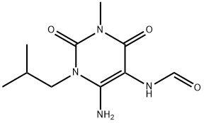 4-Amino-5-formylamino-3-isobutyl-1-methylpyrimidine-2,6-dione Struktur