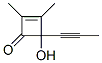 2-Cyclobuten-1-one, 4-hydroxy-2,3-dimethyl-4-(1-propynyl)- (9CI) Struktur