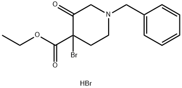 Ethyl 1-benzyl-4-broMo-3-oxopiperidin-4-carboxylate HBr Struktur