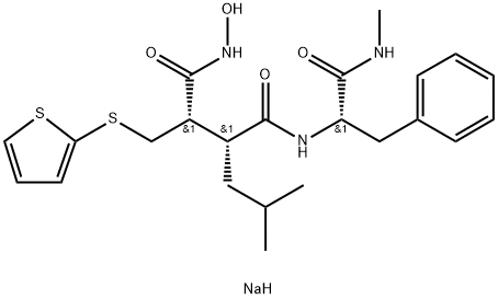 (2S,3R)-N-羥基-N'-[(2S)-1-甲基氨基-1-氧代-3-苯基丙-2-基]-3-異丁基-2-(噻吩-2-基硫甲基)丁二酰胺單鈉鹽 結(jié)構(gòu)式