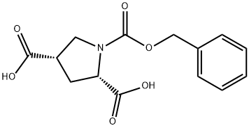 (2S,4S)-1-(benzyloxycarbonyl)pyrrolidine-2,4-dicarboxylic acid Struktur