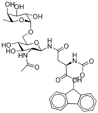 N-[2-(AcetylaMino)-2-deoxy-6-O-(α-L-fucopyranosyl)-β-D-glucopyranosyl]-N2-FMoc-L-asparagine Struktur