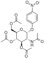 4-Nitrophenyl2-acetamido-3,4,6-tri-O-acetyl-2-deoxy-a-D-glucopyranoside Struktur